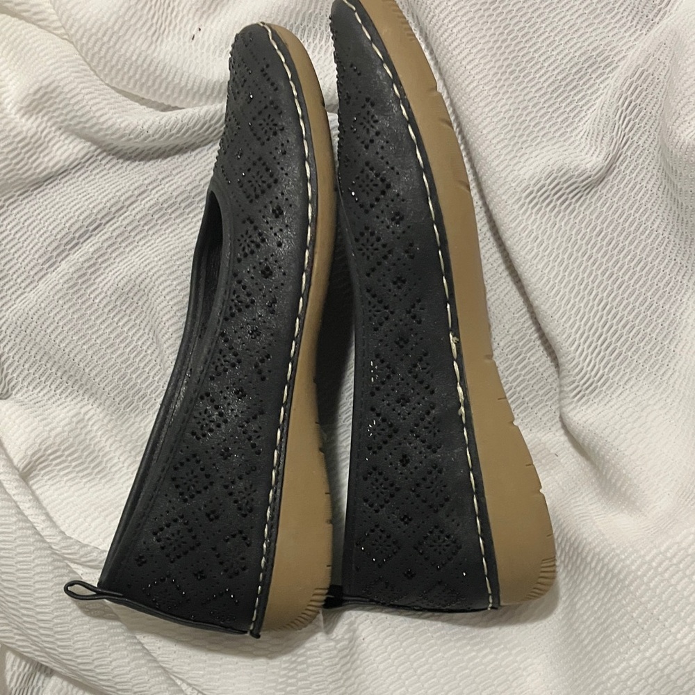 Women's Dark Navy Blue Slip-On Comfort Flats - Picture 5 of 8